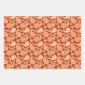 Paisley Pattern, Emerald, Burgund & Orange Geschenkpapier Set (Vorderseite 3)