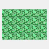 Paisley Pattern, Emerald, Burgund & Orange Geschenkpapier Set (Vorderseite)
