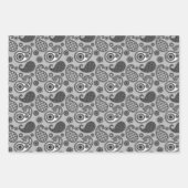 Paisley Pattern, Fuchsia Pink und Grau Geschenkpapier Set (Vorderseite 3)