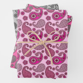 Paisley Pattern, Fuchsia Pink und Grau Geschenkpapier Set (Beispiel)