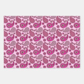 Paisley Pattern, Fuchsia Pink und Grau Geschenkpapier Set (Vorderseite)