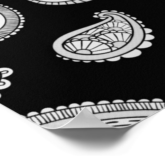 Paisley Pattern - Grau Poster (Ecke)