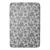 Paisley Pattern, grau, schwarz und weiß Badematte (Vorderseite Vertikal)