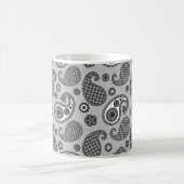 Paisley Pattern, grau, schwarz und weiß Kaffeetasse (Mittel)