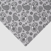 Paisley Pattern, grau, schwarz und weiß Seidenpapier (Ausschnitt)
