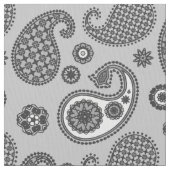 Paisley Pattern, grau, schwarz und weiß Stoff (Nahaufnahme)