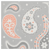 Paisley Pattern Gray and Coral Stoff (Nahaufnahme)