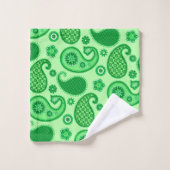 Paisley Pattern, Jade und Emerald Green Badhandtuch Set (Waschlappen)