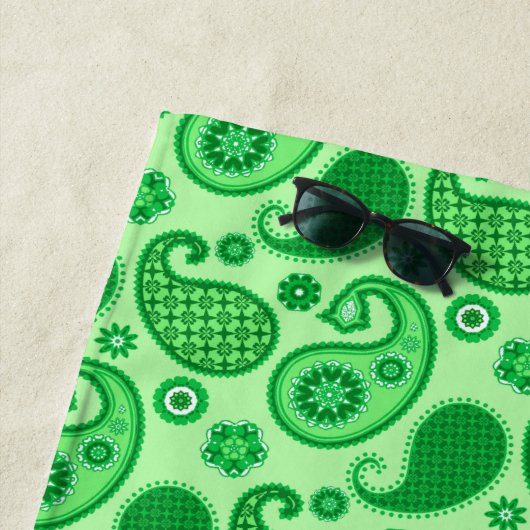 Paisley Pattern, Jade und Emerald Green Strandtuch (Beispiel)