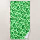 Paisley Pattern, Jade und Emerald Green Strandtuch (Vorderseite)