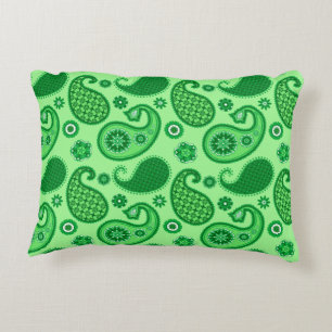 Paisley Pattern, Jade und Emerald Green Zierkissen
