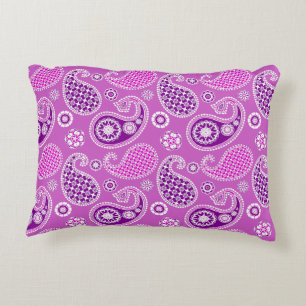 Paisley Pattern, Lilac und Amethyst Lila Dekokissen