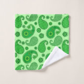 Paisley Pattern, Limon und Emerald Green Badhandtuch Set (Waschlappen)