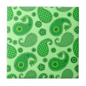 Paisley Pattern, Limon und Emerald Green Fliese (Vorderseite)