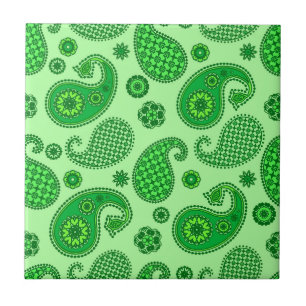 Paisley Pattern, Limon und Emerald Green Fliese