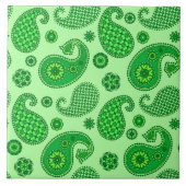 Paisley Pattern, Limon und Emerald Green Fliese (Vorderseite)