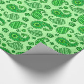Paisley Pattern, Limon und Emerald Green Geschenkpapier (Ecke)