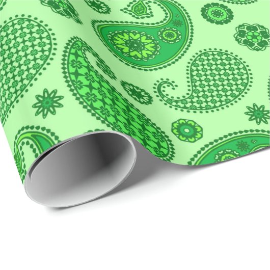 Paisley Pattern, Limon und Emerald Green Geschenkpapier (Rolleneckpunkt)