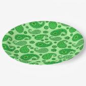 Paisley Pattern, Limon und Emerald Green Pappteller (Schrägansicht)