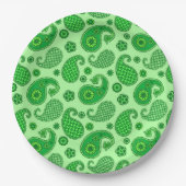 Paisley Pattern, Limon und Emerald Green Pappteller (Vorderseite)