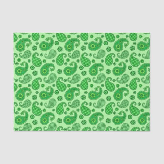 Paisley Pattern, Limon und Emerald Green Seidenpapier (Vorderseite)