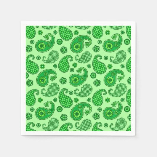 Paisley Pattern, Limon und Emerald Green Serviette (Vorderseite)