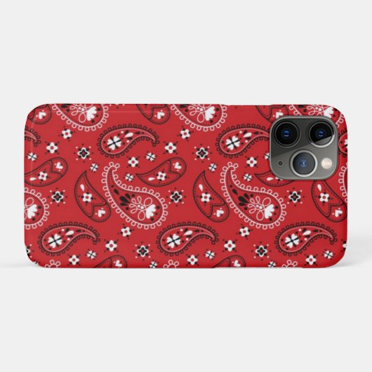 Paisley Pattern mit rotem Hintergrund-23214 Case-Mate iPhone Hülle (Rückseite (Horizontal))
