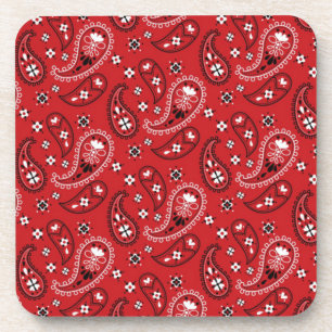 Paisley Pattern mit rotem Hintergrund-23214 Getränkeuntersetzer