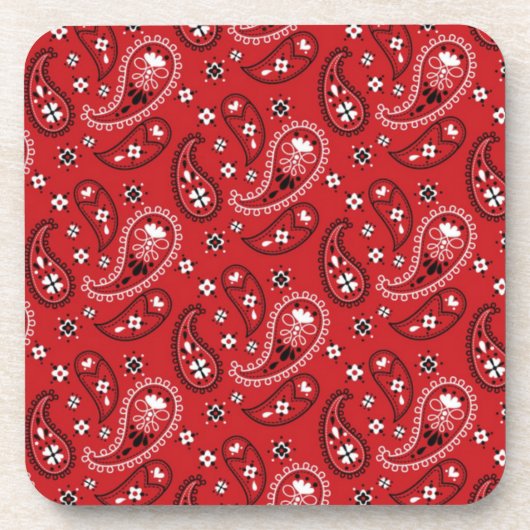 Paisley Pattern mit rotem Hintergrund-23214 Getränkeuntersetzer (Vorderseite)