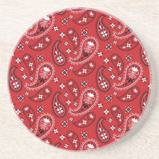 Paisley Pattern mit rotem Hintergrund-23214 Getränkeuntersetzer (Vorne)
