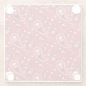 Paisley Pattern mit rotem Hintergrund-23214 Glasuntersetzer (Rückseite)