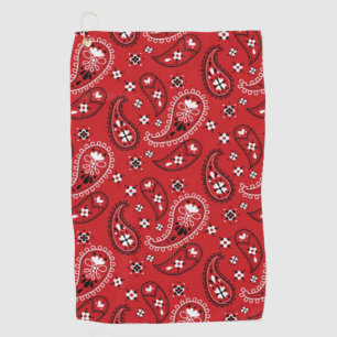 Paisley Pattern mit rotem Hintergrund-23214 Golfhandtuch
