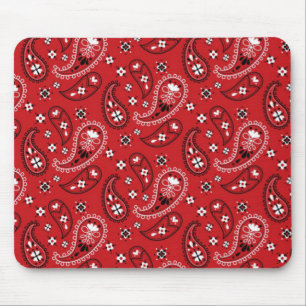 Paisley Pattern mit rotem Hintergrund-23214 Mousepad