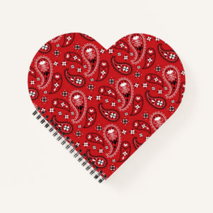 Paisley Pattern mit rotem Hintergrund-23214 Notizblock