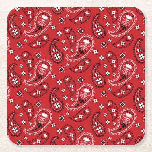 Paisley Pattern mit rotem Hintergrund-23214 Rechteckiger Pappuntersetzer (Vorderseite)