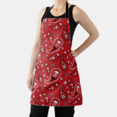 Paisley Pattern mit rotem Hintergrund-23214 Schürze (InSitu)