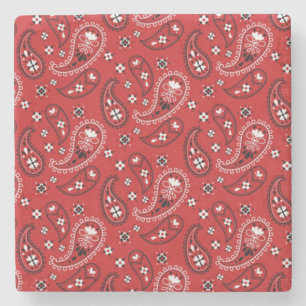 Paisley Pattern mit rotem Hintergrund-23214 Steinuntersetzer