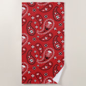 Paisley Pattern mit rotem Hintergrund-23214 Strandtuch (Vorderseite)