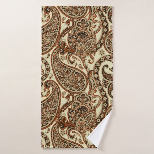 Paisley Pattern. Nahtloser asiatischer Textilhinte Badehandtuch (Badehandtuch)
