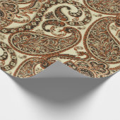 Paisley Pattern. Nahtloser asiatischer Textilhinte Geschenkpapier (Ecke)