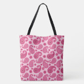 Paisley Pattern, Pastel Coral Pink und Fuchsia Tasche (Rückseite)