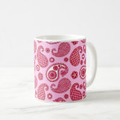 Paisley Pattern, Peppermint Pink und Weiß Kaffeetasse (VorderseiteRechts)