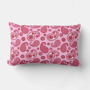 Paisley Pattern, Peppermint Pink und Weiß Lendenkissen