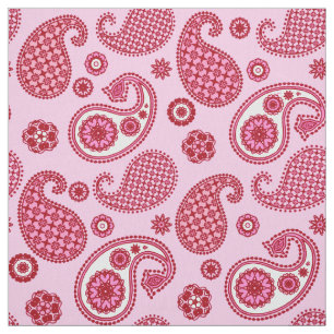 Paisley Pattern, Peppermint Pink und Weiß  Stoff