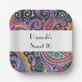 Paisley Pattern, Perserpaisley, Boteh, Sweet 16 Pappteller (Vorderseite)