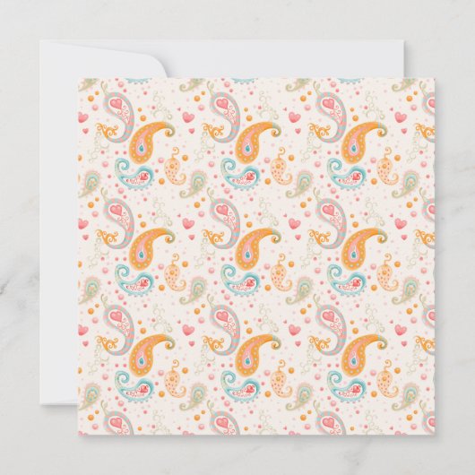 Paisley Pattern, Persian Paisley, Boteh, Birthday Einladung (Rückseite)