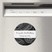 Paisley Pattern, Persian Paisley, Boteh, Birthday Magnet (In Situ (Geschirrspüler))