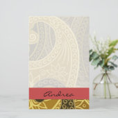 Paisley Pattern, Persian Paisley, Boteh, Ihr Name Briefpapier (Stehend Vorderseite)
