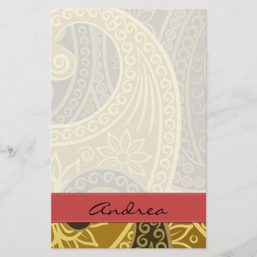 Paisley Pattern, Persian Paisley, Boteh, Ihr Name Briefpapier (Vorderseite)