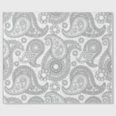 Paisley Pattern, Persisch Paisley, Schwarz und Wei Geschenkpapier (Flach)